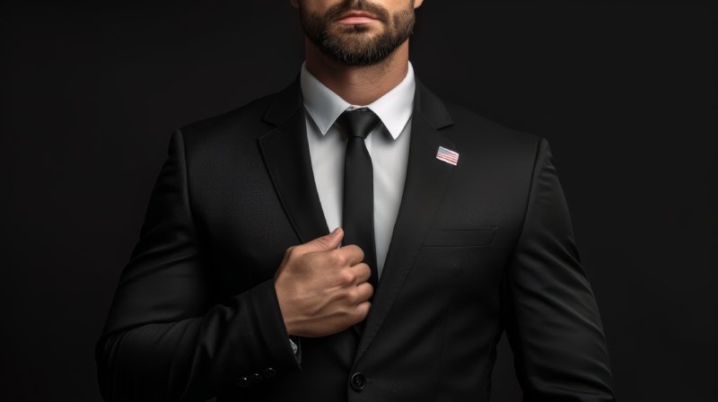 NVT Personnel Standing With An American Flag Lapel