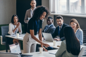 Female Trainer Providing Training to Company Employees