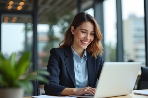 Happy Female HR Having Online Interview for Staff Hiring