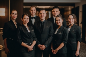 Reserve Staff Team Standing Together in A Hotel