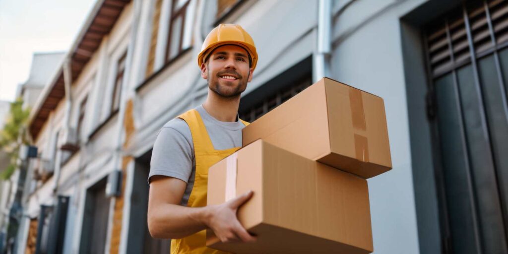 Professional Leasing Personnel Carrying Boxes while Resident Move-In Work