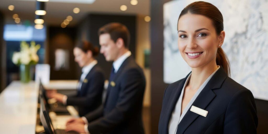 Professional Concierge Team at Hotel Front Desk