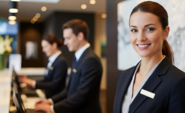 Professional Concierge Team at Hotel Front Desk