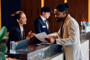 Guest Showing Address to Concierge Services for Relocation