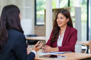 HR Communicating with a Candidate in Job Interview