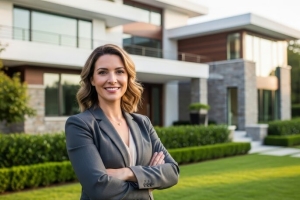 Outside Personnel Partner Standing in Front of Luxury Residential Property